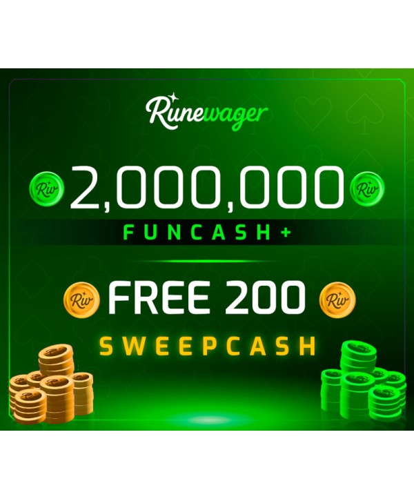 Runewager 2000000 Fun Cash + FREE 200 Sweep Cash Key GLOBAL